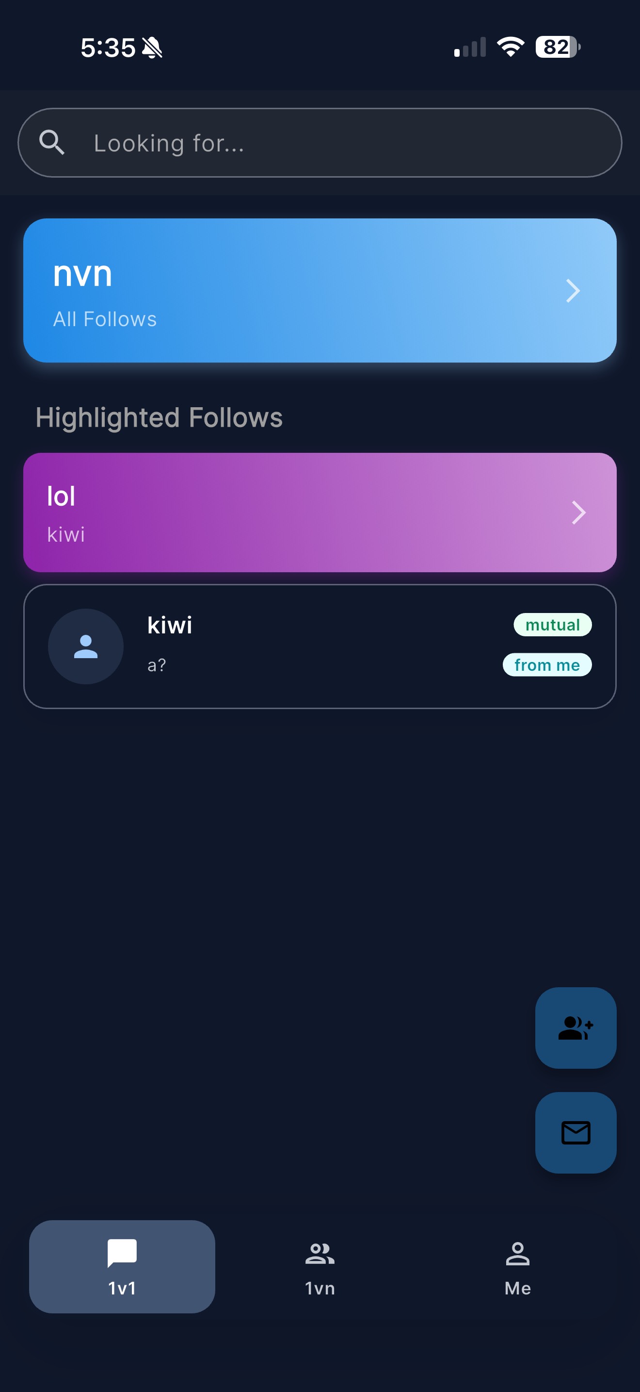Screenshot of a 1-on-1 chat